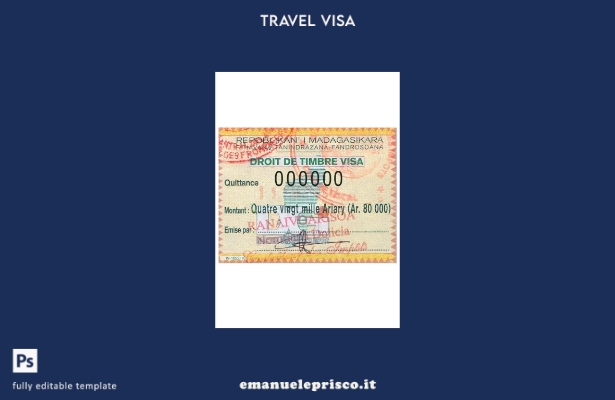 modello di visto per il Madagascar in stile verificato